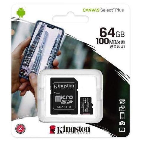 Kingston 64GB MicroSD Memory Card Class 10 select plus