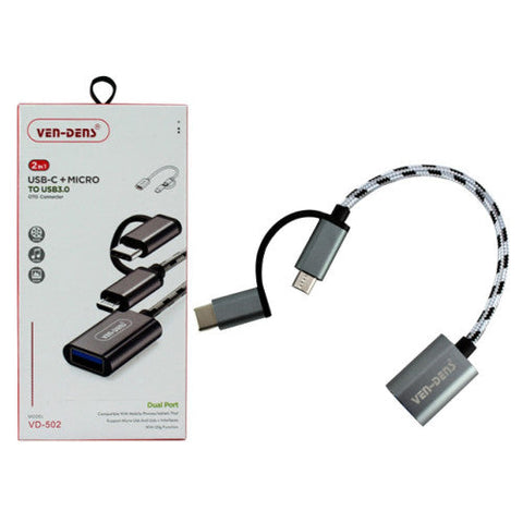 Ven-Dens Usb -C + Micro To Usb Org Connector
