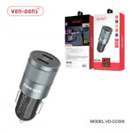 VEN-DENS CAR CHARGER DUAL USB C 36W VD-CC005