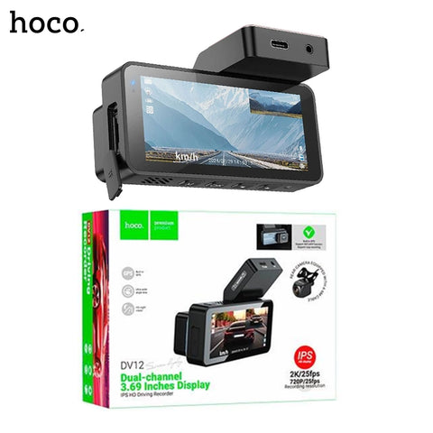Hoco Dv12 Driving Recorder 2K Display Gps (With Rear Camera)