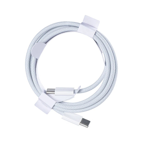 USB-C to C 60W 1m Woven Charge Cable White for iPhone 15 series High Quality