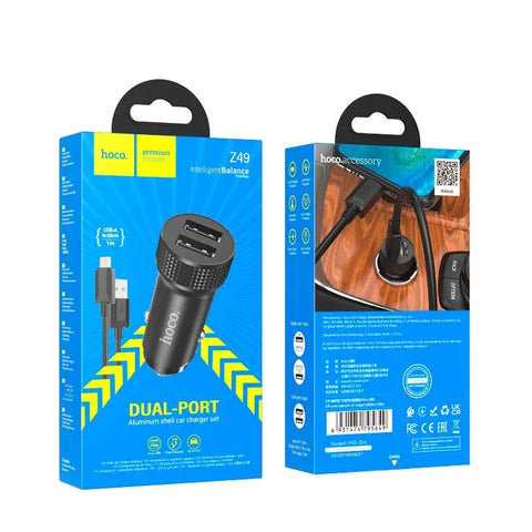 Hoco Z49 Level dual port car charger set with Micro data cable
