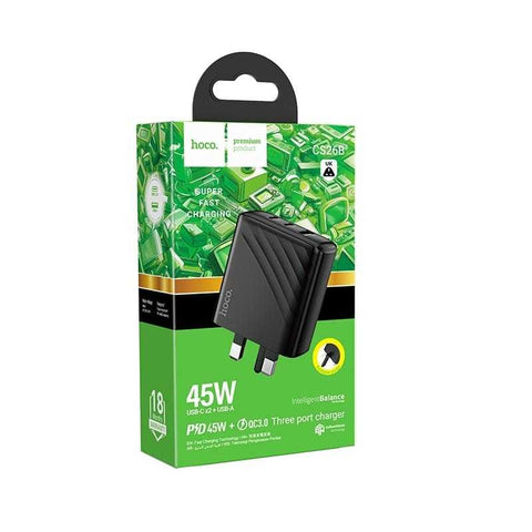 Hoco CS26B 45W Pd 3 Port Super Fast charger