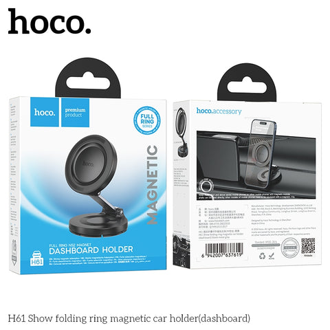 Hoco H61 Show Folding Dash Board Ring Magnetic Car Holder Metal grey