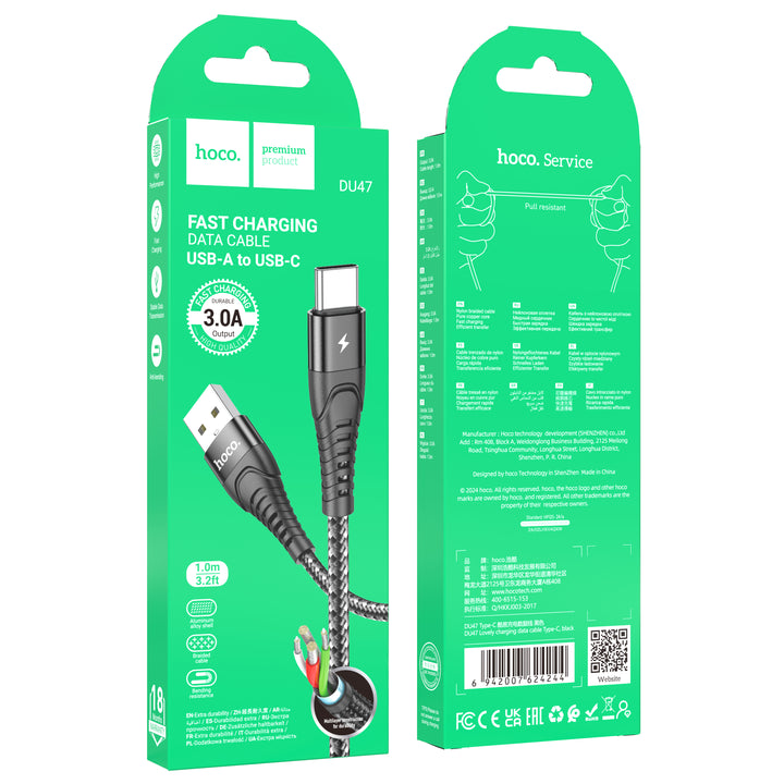 Hoco DU47 Type C Charging data cable Braided 1m
