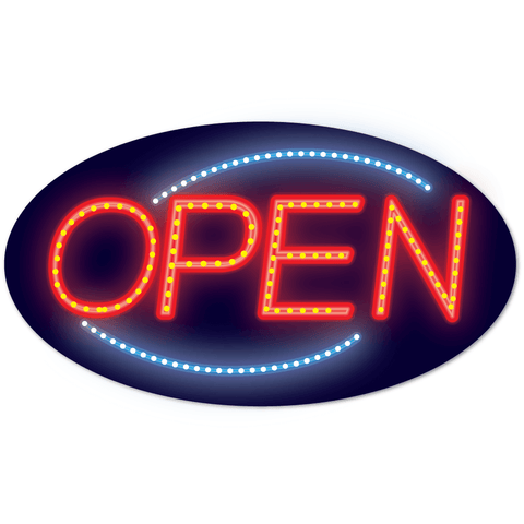 Large Shop Open Sign Oval