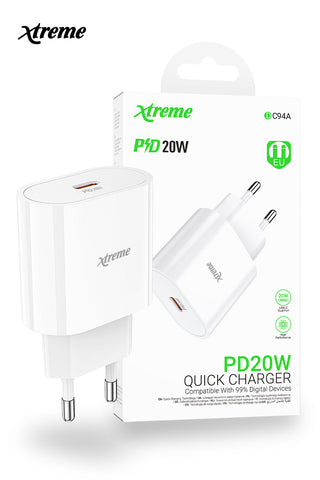 Xtreme C94A Wall Charger Metro Pd 20W Type C Plug Eu Version
