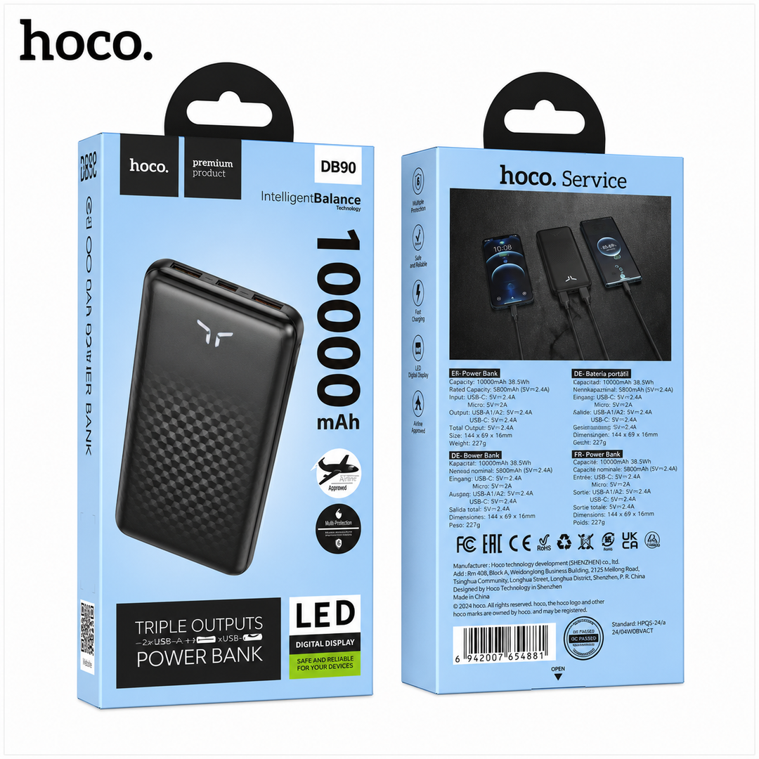 Hoco DB90 Brilliant power bank with display 10000 Mah