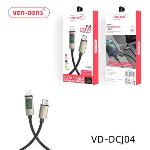 Vendens Dcj04 20w Display Fast Charging USB C To Lightning Charging Cable 1.5m