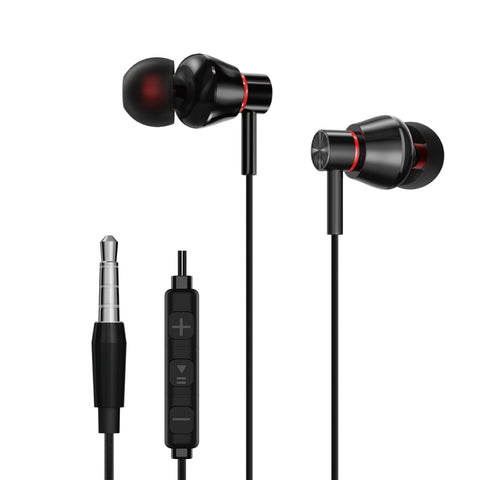 Vendens Ear021 Black 3.5mm port Wired earbuds with Microphone HD Bass