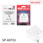 Vendens Adt01 Uk Tourist Adaptor 2 To 3 Pin