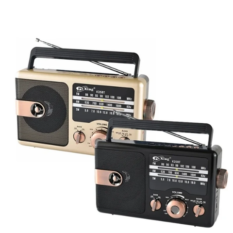 K25 BT Radio . Classic design Latest mode  Fm Am Mp3 Bluetooth Radio Gold Brown