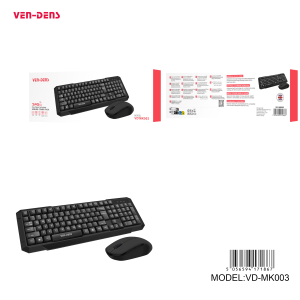 VenDens MK003 Office Keyboard with Mouse Wireles combo