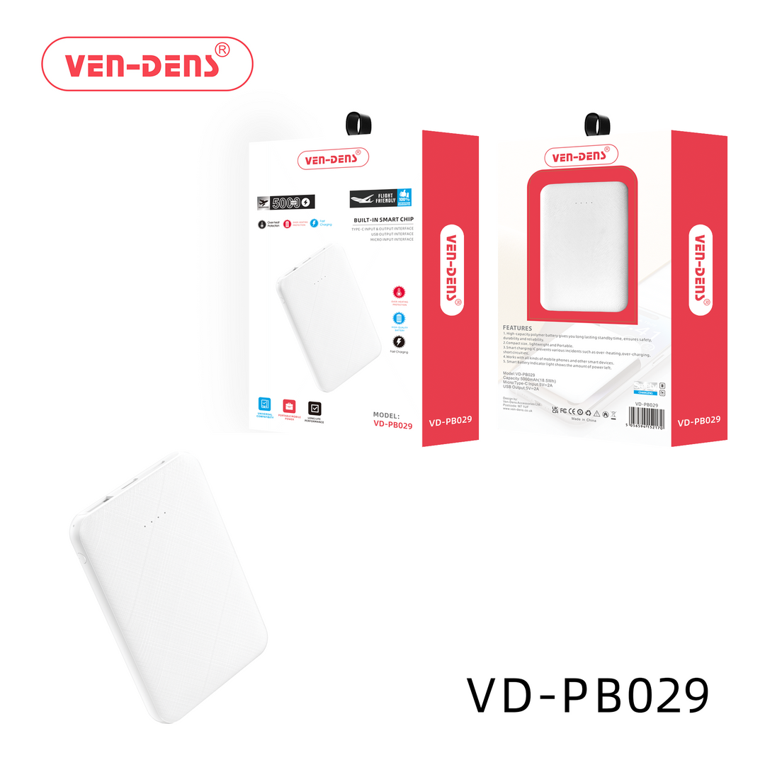 Vendens Pb029 5000 Mah Power Bank Fast Charge