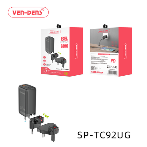 Vendens Sp-Tc92Ug 65W Multi Head Plug Dual C + Usb Port