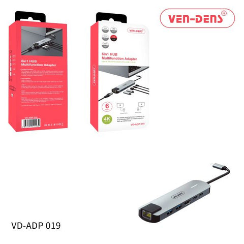 Vendens Adp019 6 in 1 HUB Multi-function Adapter Plug and Play