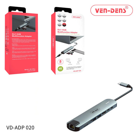 Ven Dens 8 IN 1 HUB Multifunction Adapter VD-ADP 020