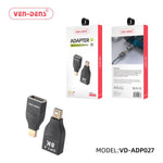 Vendens Adp027 mini DP male to DP female connecter black 8K/60HZ Adaptor