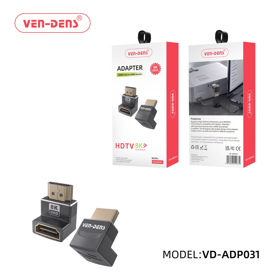 Vendens Adp031 8K/60HZ HDMI Male to HDMI Female Adapter