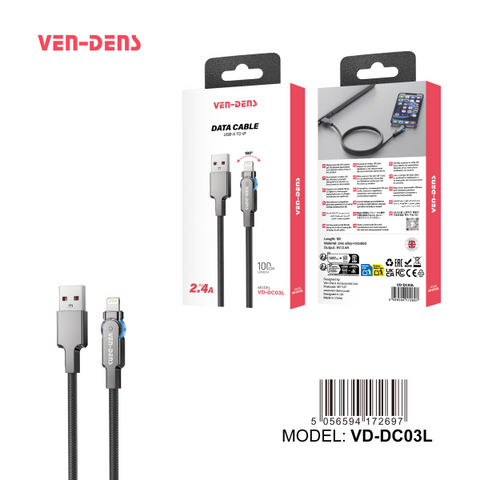 Vendens Dc03L 180 Degree Rotatable Cable 5v ZINC ALLOY
