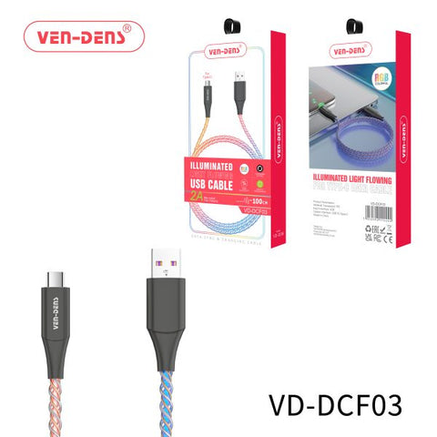 Vendens Dcf03 USB to type C RGB colorful fast charging data cable