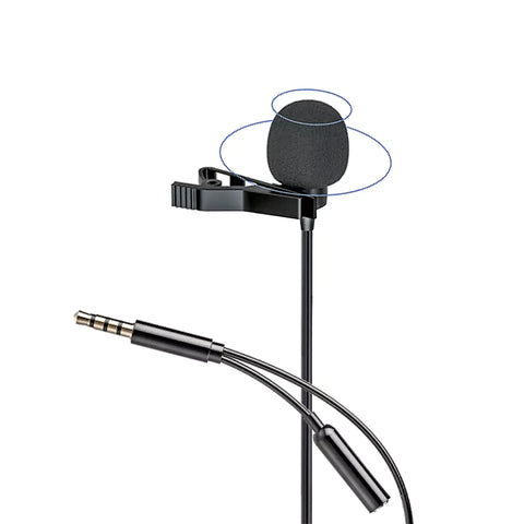 Vendens Mic002 3.5MM to 3.5MM Lavalier Microphone Excellent Noise Cancellation