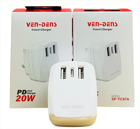 Vendens Tc67A 20w Dual Usb Tyep C Fast plug