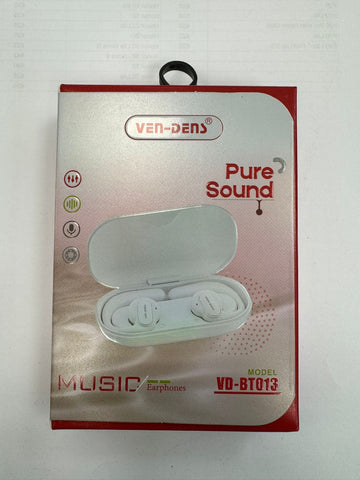 Ven Dens Tws Pure Sound Wireless 5.3 Bluetooth Earbuds With Charging Case VD-BT013