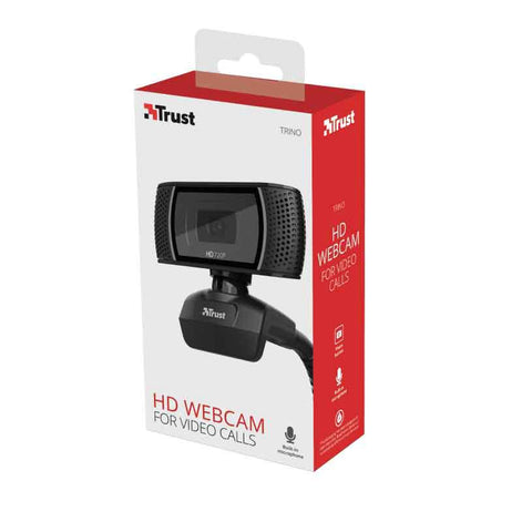 Trust Trino HD Webcam with Microphone, 1280x720, 30 FPS, Universal Stand
