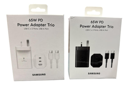 Samsung Super Fast 65w PD power adaptor Trio ith Cable