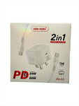 Vendens PDCC 20W charger Kit with 60w C-C Cable