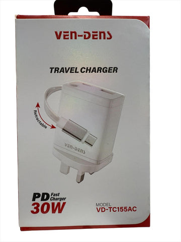 Vendens Vd-Tc155Ac 30W Pd Plug With Cable Usb+ Pd Port
