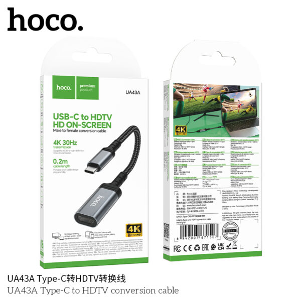 Hoco UA43A Male C - HDMI Female 4k 30Hz