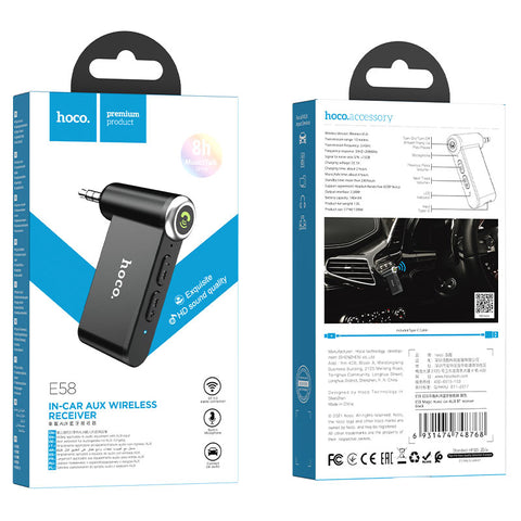 E58 Magic Music, In-Car Aux Bt Receiver, Bt V5.0, 3.5Mm Output