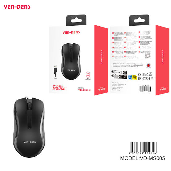 Ven Dens MS005 Wired USB Mouse  800-1600 DPI