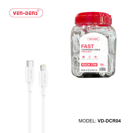 Ven Dens DCR04 27w Type C-Lighting Cable 50 Pieces Jar