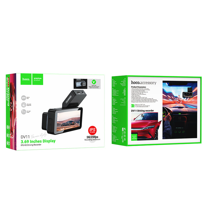 Hoco DV11 Driving recorder 2K display with GPS Car Dash Cam