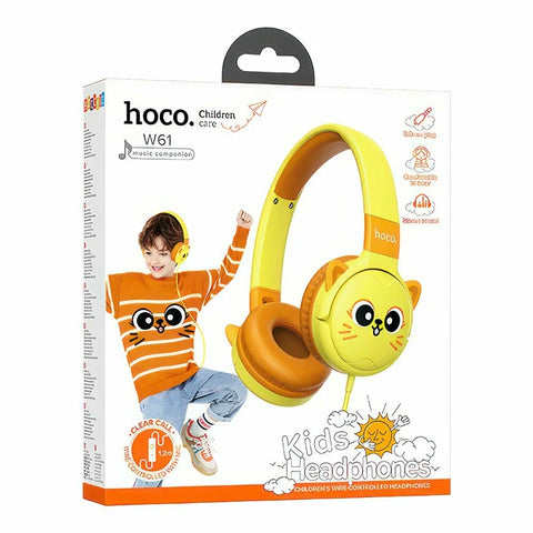 Hoco W61 Voice Kids Wired Microphone Dream Headphones Yellow