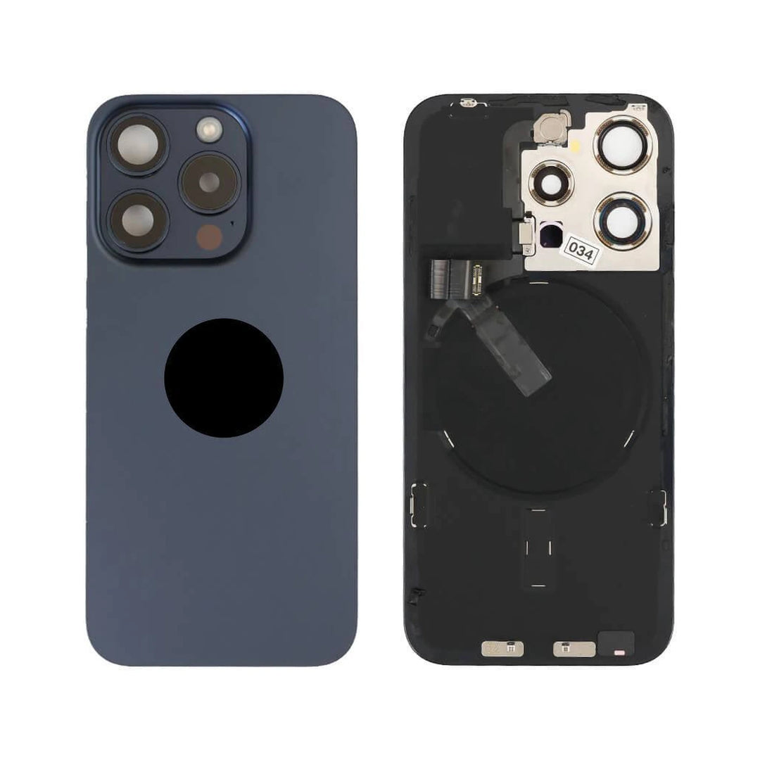 Iphone 15 Pro Back Glass With Frame+ Nfc Complete Blue Titanium