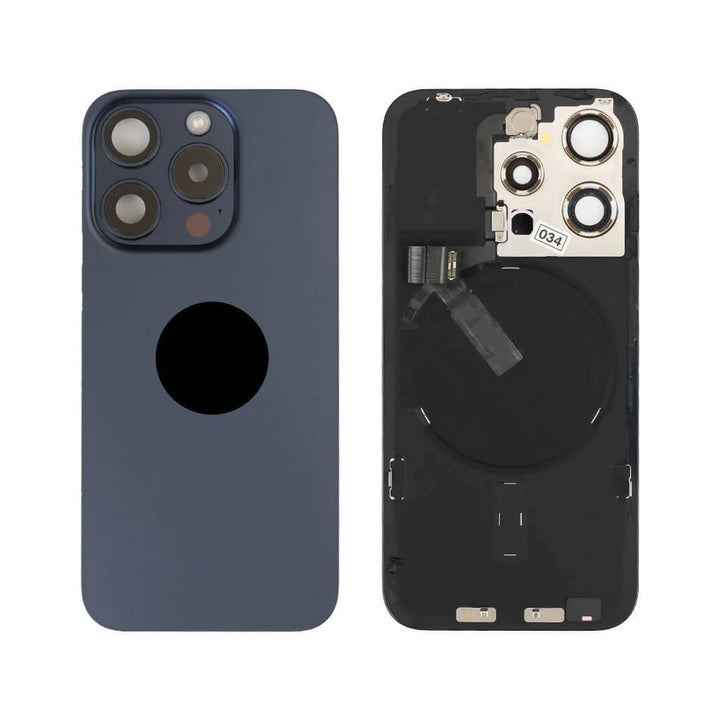 Iphone 15 Pro Back Glass With Frame+ Nfc Complete Blue Titanium