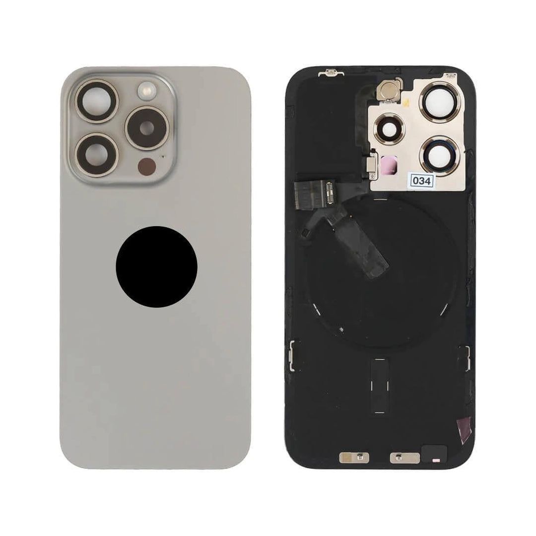 Iphone 15 Pro Back Glass With Frame+ Nfc Complete Natural Titanium