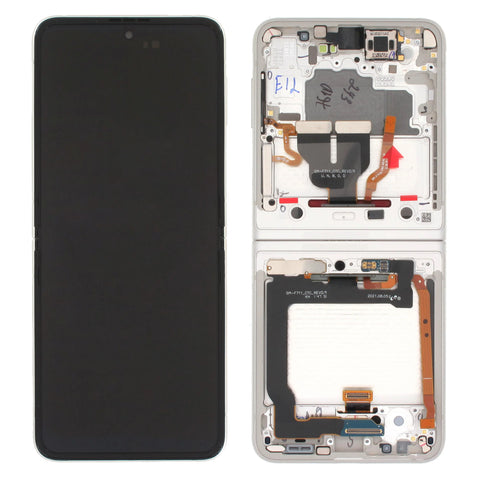 Samsung Galaxy Flip 3 Lcd Screen Internal with Frame Cream Colour