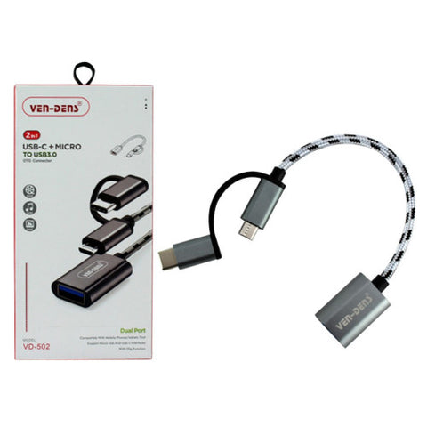 Ven-dens USB -C + MICRO TO USB ORG CONNECTOR