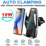 Wireless Car Charger S5 Automatic Clamping Phone Holder Mount In Car