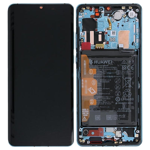 Huawei P30 Pro LCD Screen Aurora Blue 02352PGE OEM With Frame service pack