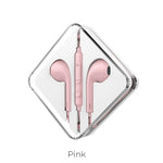Hoco M55 Memory sound universal earphones with mic 3.5mm jack Wired Pink color