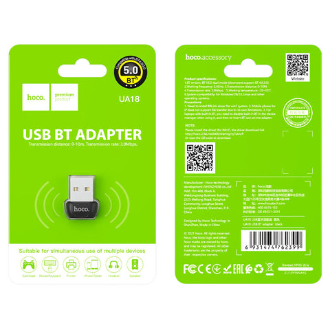 Hoco UA18, USB to BT v5.0 adapter, support multi-device