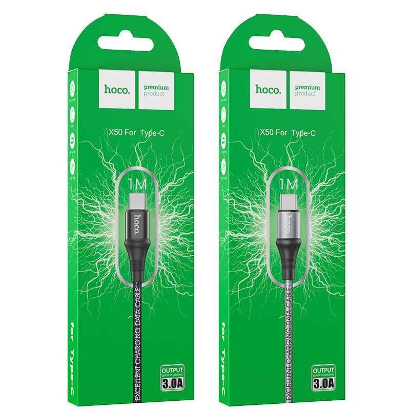 Hoco  X50 Excellent Usb To Type-C Charging Data Cable, 1M 3.0A