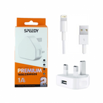 Speedy Premium Home Fast Travel Usb Charger 2 in 1 Plug and iPhone data Cable 7g