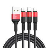 Hoco X26 3-in-1 charging cable for Lightning Micro-USB Type-C 1m